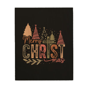 Merry Christ Mas Christmas Christian Faith Jesus C Wood Wall Art
