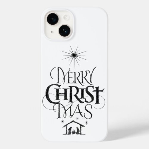 Merry Christ Mas Religious Christmas Calligraphy C Case_Mate iPhone 14 Case