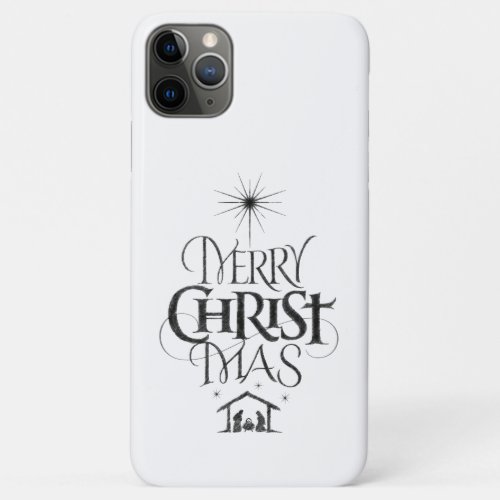 Merry Christ Mas Religious Christmas Calligraphy iPhone 11 Pro Max Case