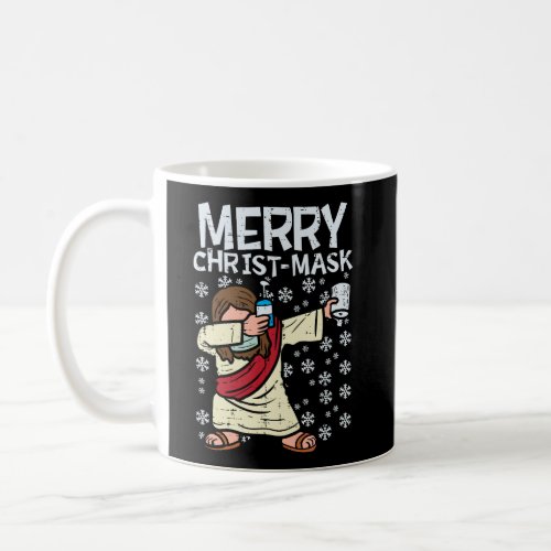 Merry Christ_Mask Jesus Dab Ugly Quarantine Christ Coffee Mug