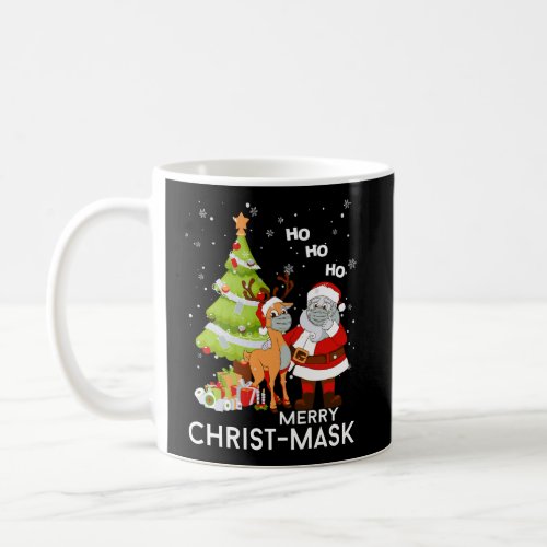 Merry Christ_Mask Santa Reindeer Face Mask Family  Coffee Mug