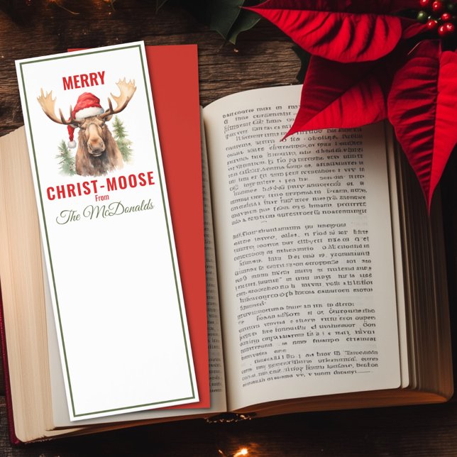 Merry Christ-moose Christmas Moose Calendar Bookmarks (Creator Uploaded)