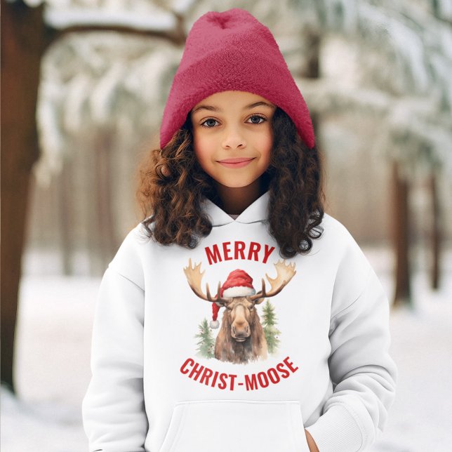 Merry Christ-moose Funny Christmas Moose Hoodie (Creator Uploaded)