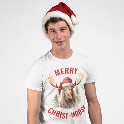Merry Christ_moose Funny Christmas Moose T_Shirt
