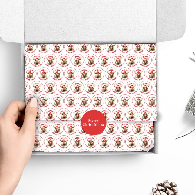 Merry Christ-moose Funny Christmas Moose Tissue Paper (Creator Uploaded)