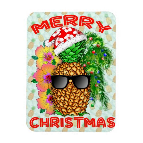 Merry Christams Pineapple Magnet