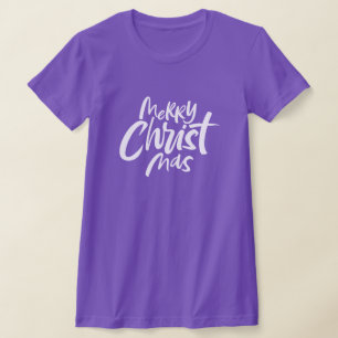 Merry Christian Christmas Lettering Christian T-Shirt