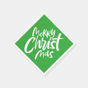 Merry Christian Christmas Lettering Jesus Christ Napkins