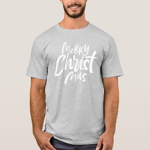 Merry Christian Christmas Lettering Religious T-Shirt