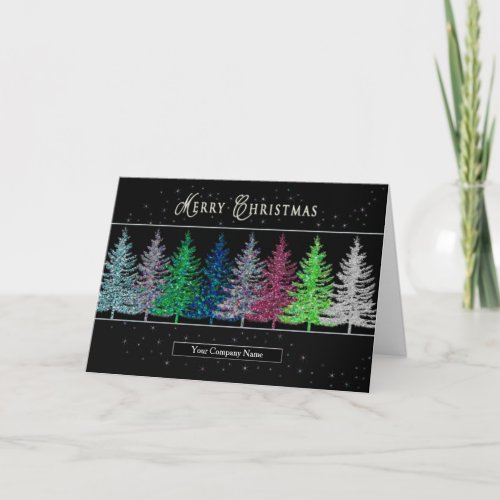 MERRY CHRISTIMAS _ BUSINESS _ COLORFUL TREES_STARS HOLIDAY CARD