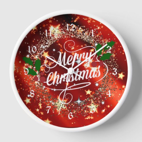   Merry Christmans glitter and shine Clock