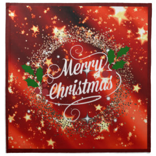 Merry Christmans, glitter and shine, Cloth Napkin