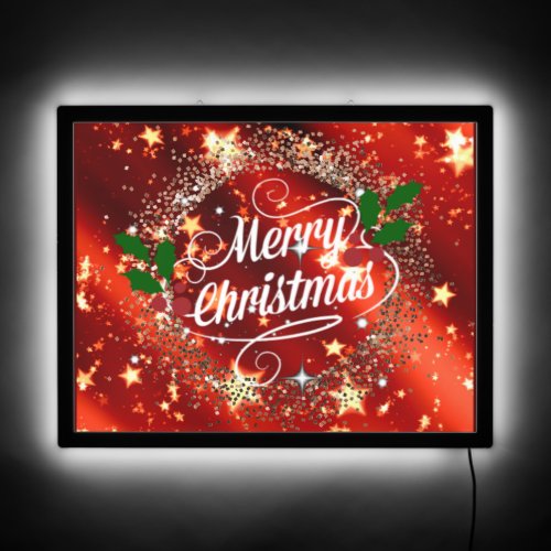   Merry Christmans glitter and shine LED Sign