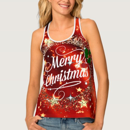   Merry Christmans glitter and shine Tank Top
