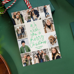 Merry Christmas 10 photo fun family collage Foil Holiday Card