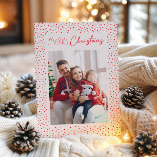 Merry Christmas 1 family photo holiday Letterpress Photo Cards