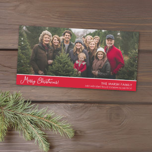 Merry Christmas - 1 horizontal or Panoramic photo Holiday Card