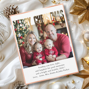 MERRY CHRISTMAS! 1 Photo, white, oange Holiday Card