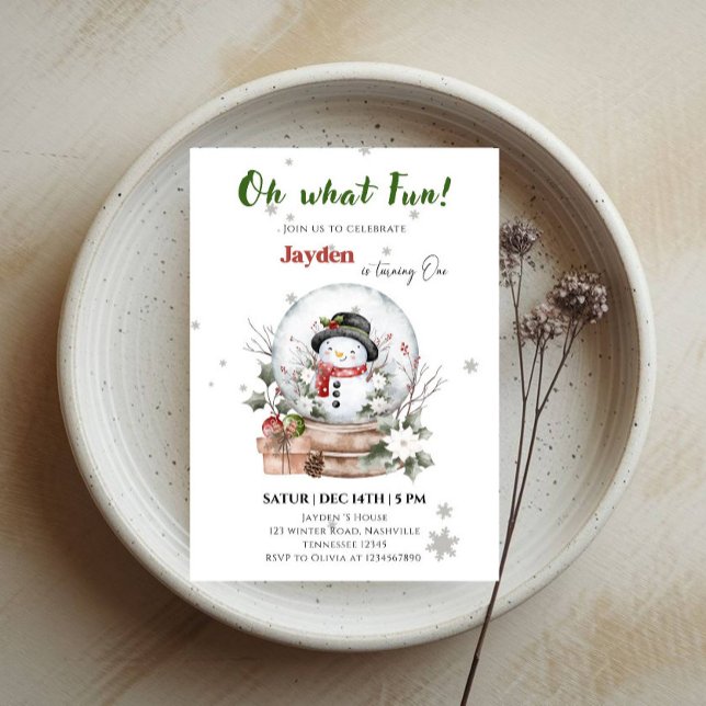 Merry Christmas 1st Birthday Boy- Festive Holiday  Invitation (Creator Uploaded)