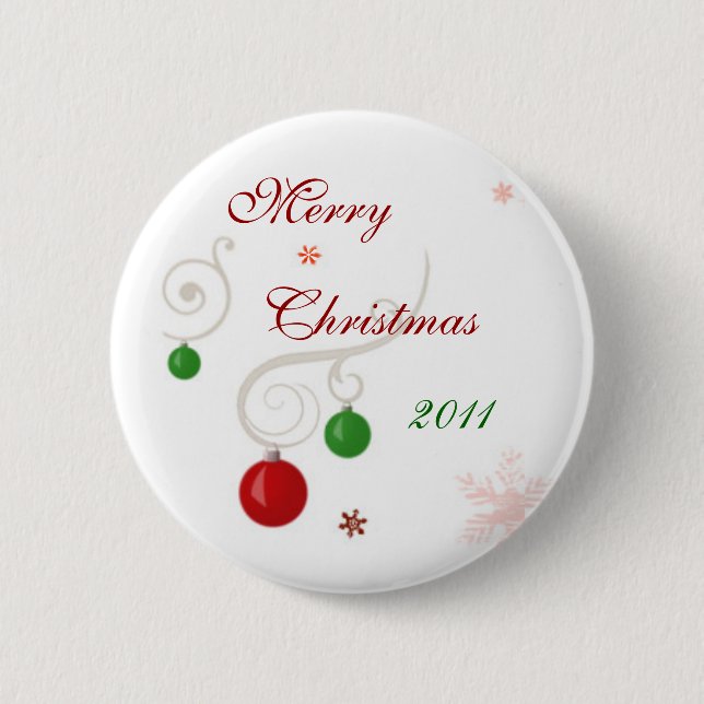 Merry Christmas 2011 Pinback Button (Front)