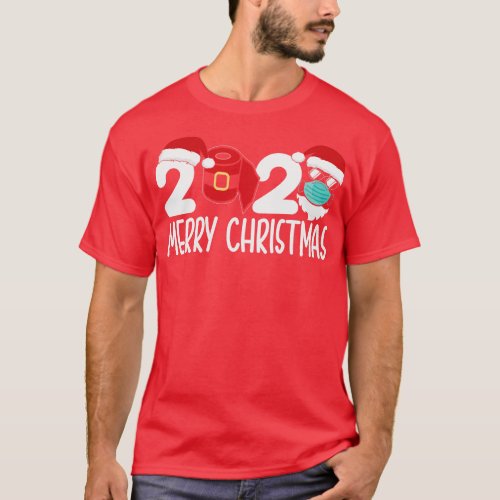 Merry Christmas 2020 Christmas Santa Face Mask T_Shirt