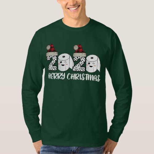 Merry Christmas 2020 Quarantine Toilet Paper Santa T_Shirt