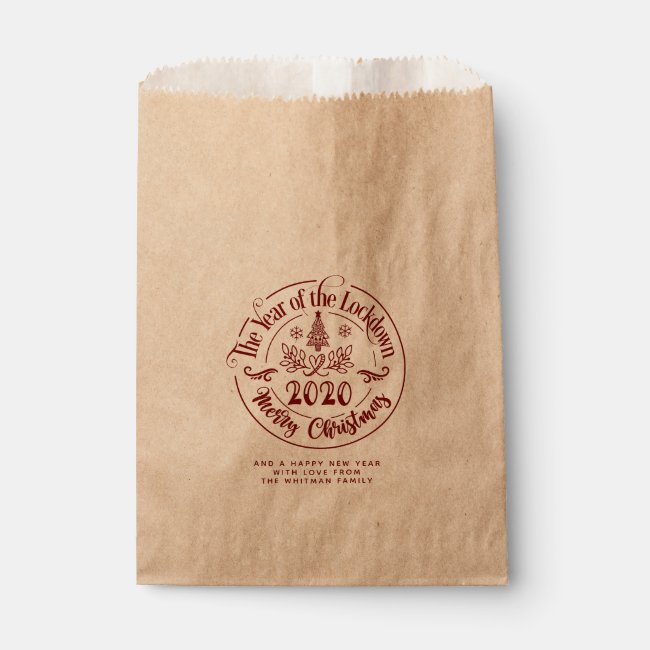 Merry Christmas 2020 Red Favor Bag