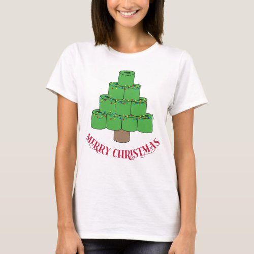 Merry Christmas 2020 Toilet Paper Tree Funny T_Shirt
