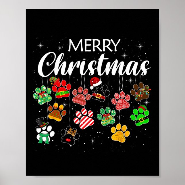 Merry Christmas 2021 Dog Paw Print Buffalo Plaid U (Front)