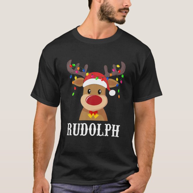 Merry Christmas 2021 Reindeer Funny Pajamas Family T-Shirt (Front)