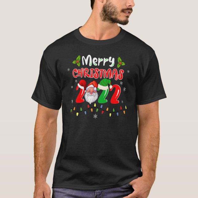 Merry Christmas 2022 Team Santa Elf Squad Pajamas  T-Shirt (Front)