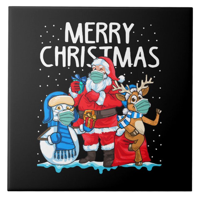 Merry Christmas 2023 Ceramic Tile (Front)
