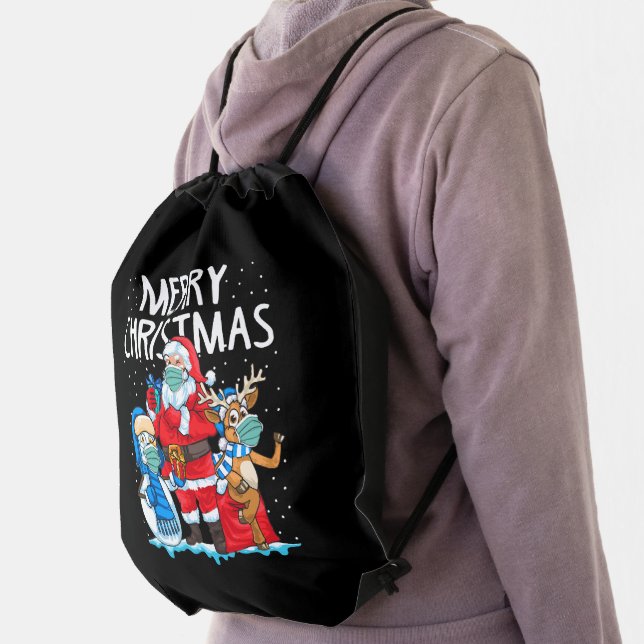 Merry Christmas 2023 Drawstring Bag (Insitu)