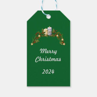 Merry Christmas 2024 Green Gift Tag