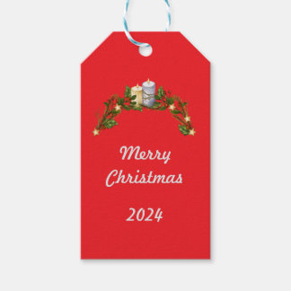 Merry Christmas 2024 Red Gift Tag
