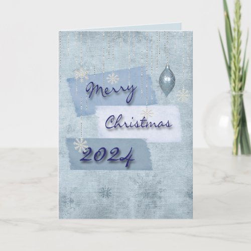 Merry Christmas 2024 Snowflakes Holiday Card