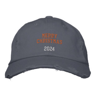 Merry Christmas 2024 Stylish Scotland Blue Color  Embroidered Baseball Cap