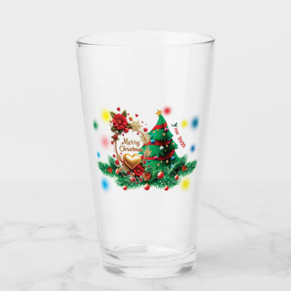 Merry Christmas 2025 Drinkware Glass