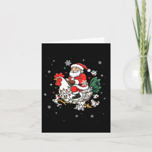 Merry Christmas 2025 Funny Santa Riding Chicken Ch Card