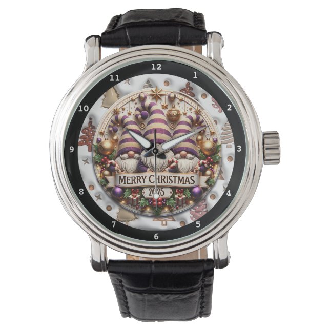 Merry Christmas 2025 Gnomes  Watch (Front)