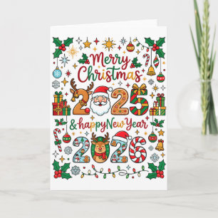 Merry Christmas 2025 - Happy New Year 2026 Matchin Card