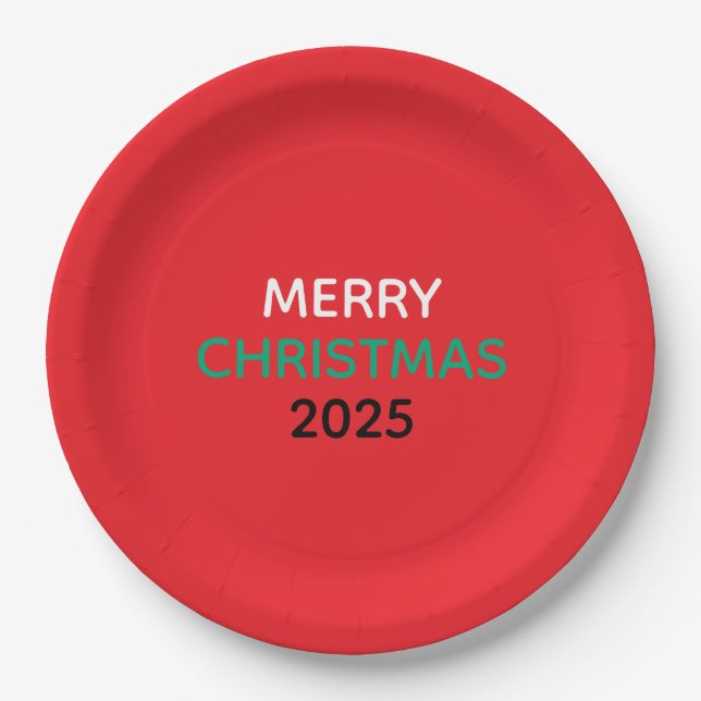 MERRY CHRISTMAS 2025 PAPER PLATES (Front)