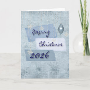 Merry Christmas 2026 Snowflakes Holiday Card