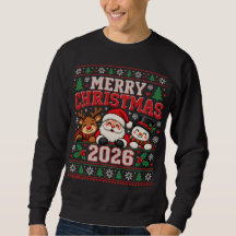 Merry Christmas 2026 Ugly Christmas Sweatshirt | S