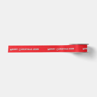 Merry Christmas 20XX Personalized Ribbon Red