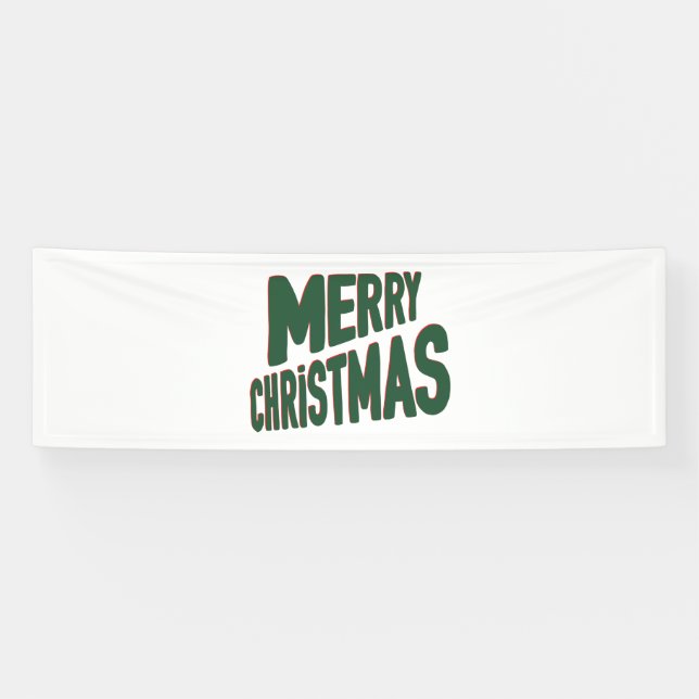 Merry Christmas 2.5x8 Vinyl Banner (Horizontal)