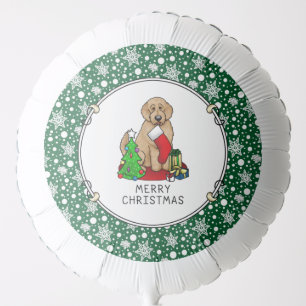 Merry Christmas 2 Goldendoodle (golden red) Cute Balloon