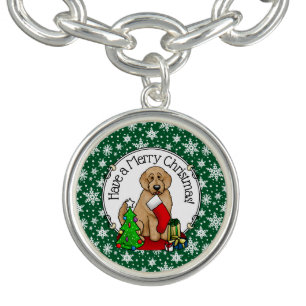 Merry Christmas 2 Goldendoodle (golden red) Cute Bracelet