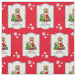 Merry Christmas 2 Goldendoodle (golden red) Cute Fabric