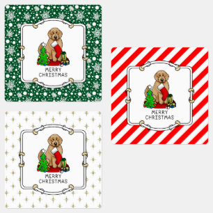 Merry Christmas 2 Goldendoodle (golden red) Cute Labels